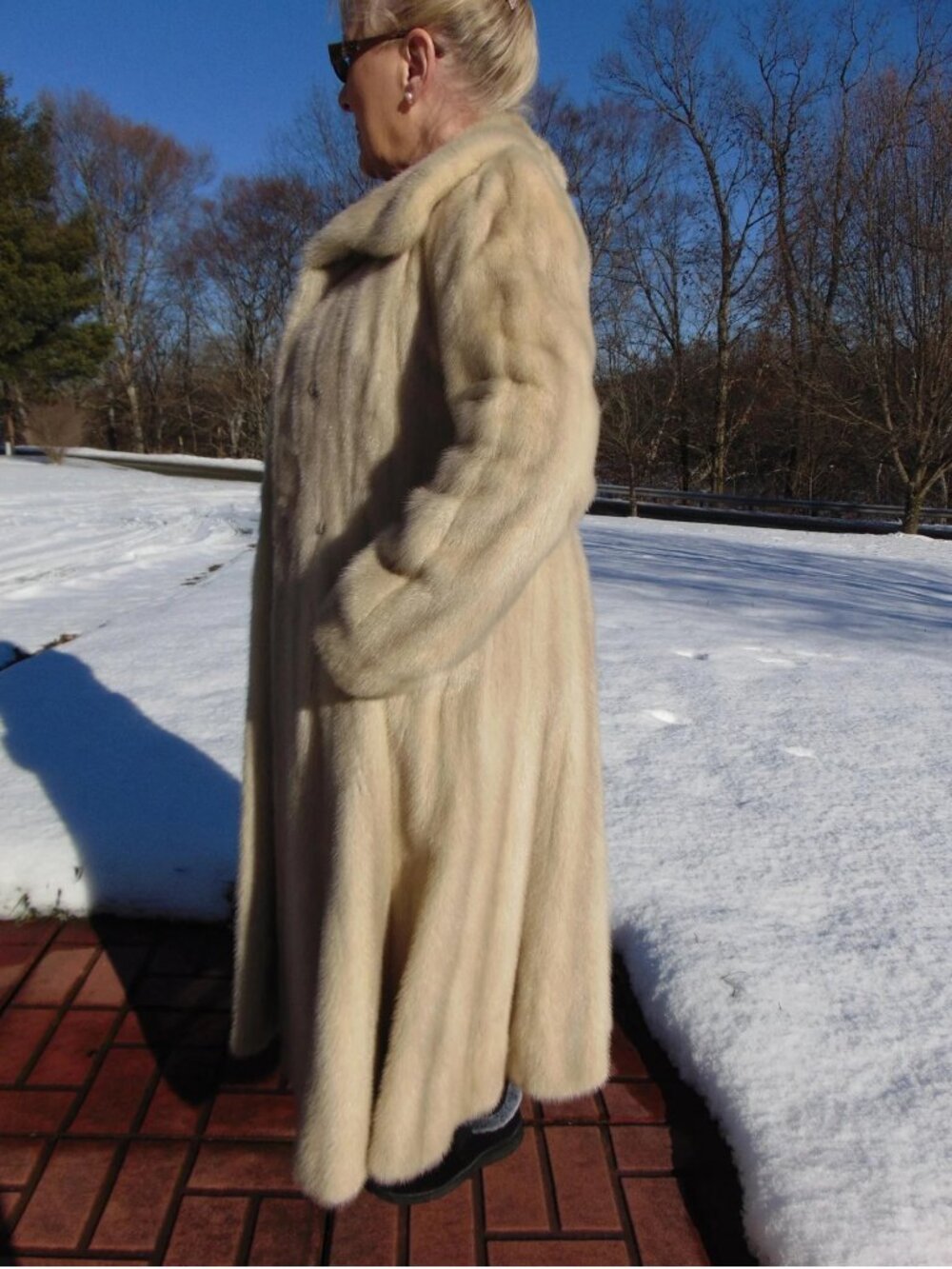 Genuine Tourmaline Mink Fur Coat: Full Length Oleg Cassini Furs